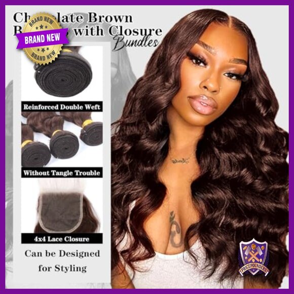 Brazilian Virgin Hair Bundles with Closure, Loose Wave, 3 Bundles main image 6